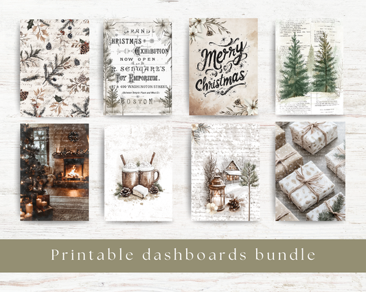 Printable dashboards bundle: Christmas selection (8 designs)