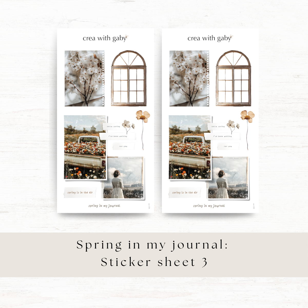 Notebook Spring Png Sticker Printable PNG sticker sheets: Spring in my journal – creawithgaby