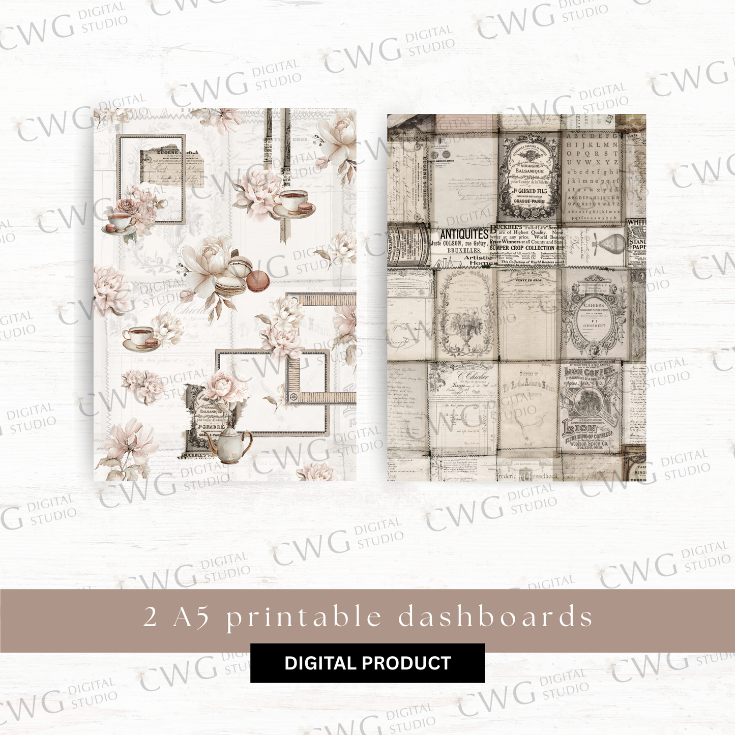 Digital journaling kit: Afternoon tea (December 2025 sub kit)