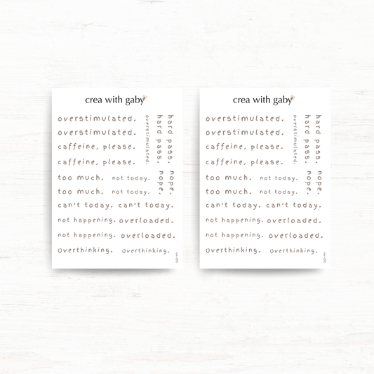 Quote sticker: Overstimulated