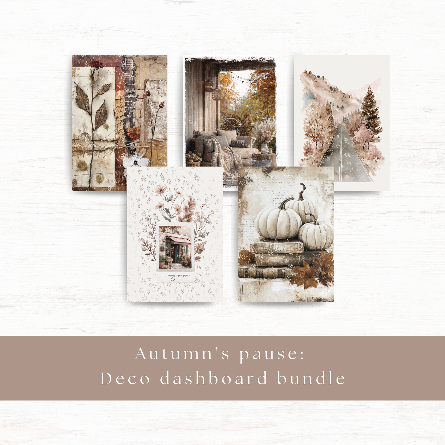 Deco dashboard bundle: Autumn's pause | 5 dashboards (Save 10%)