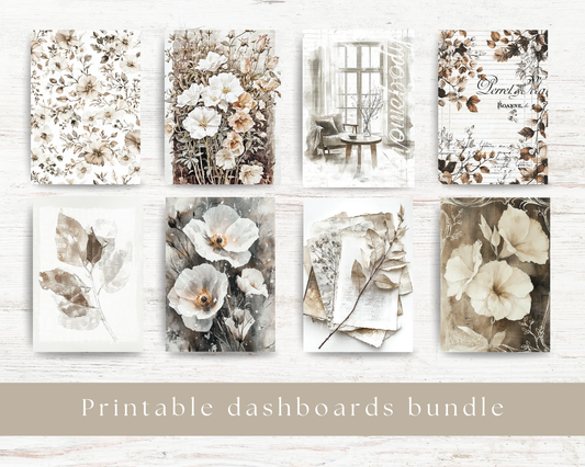 Printable dashboards bundle: Homebody collection (8 designs)