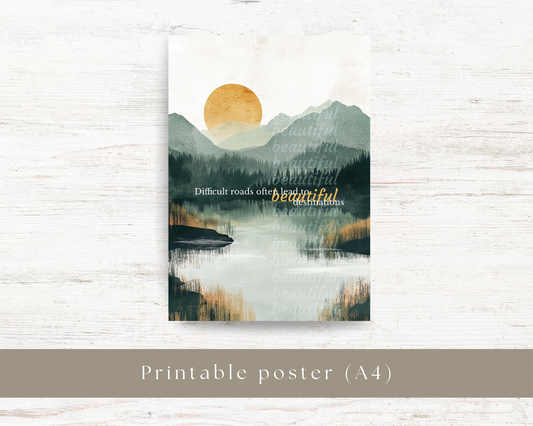 A4 Printable Poster: Beautiful destinations