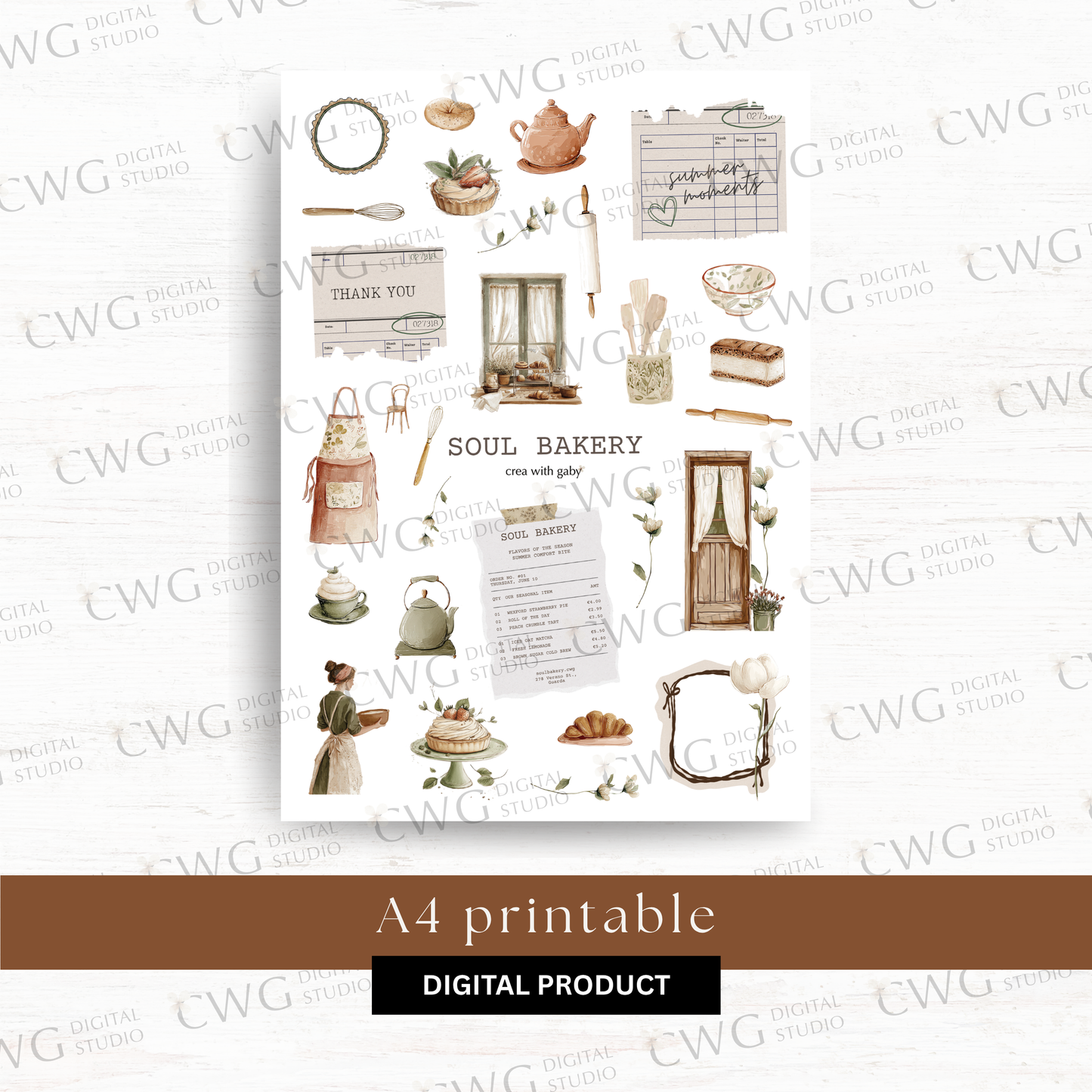 Digital journaling kit: Sould Bakery (June 2026 sub kit)