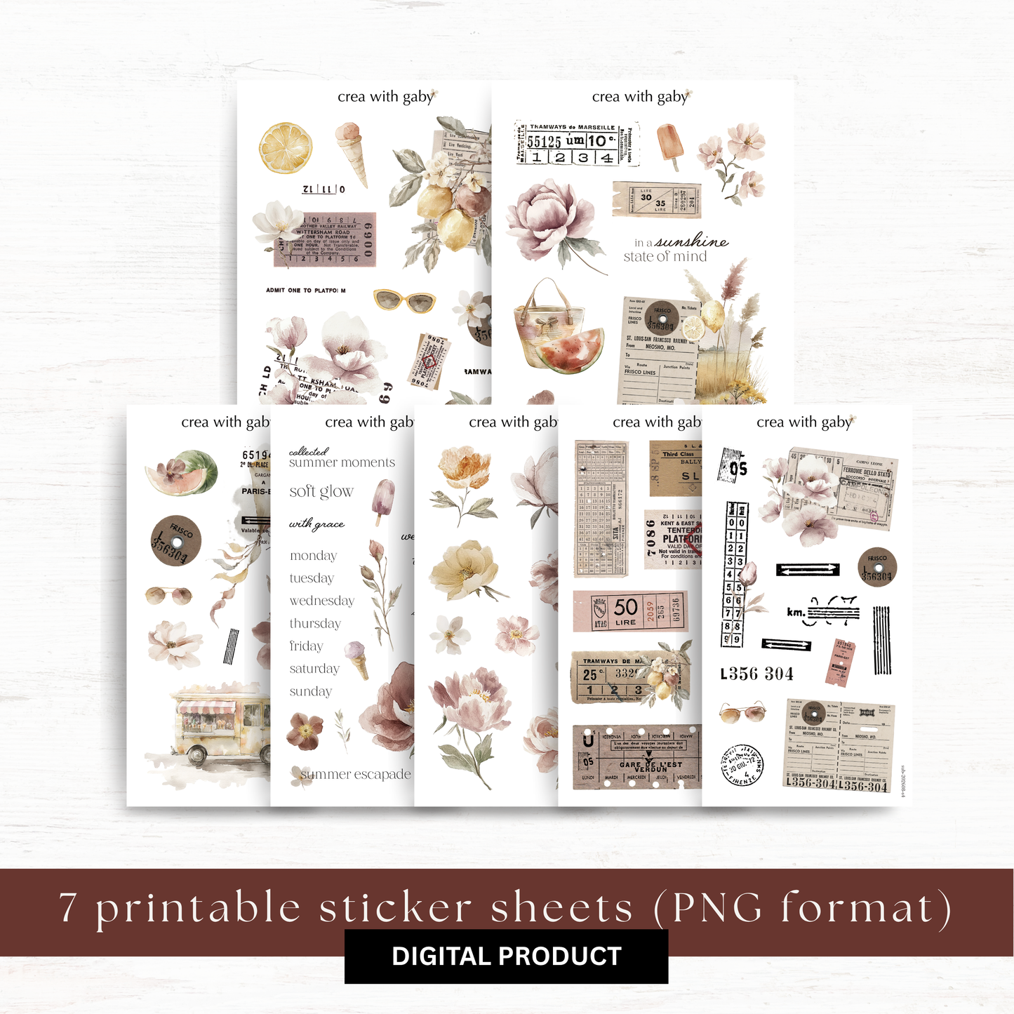 Digital journaling kit: Summer Escapade (August 2026 sub kit)