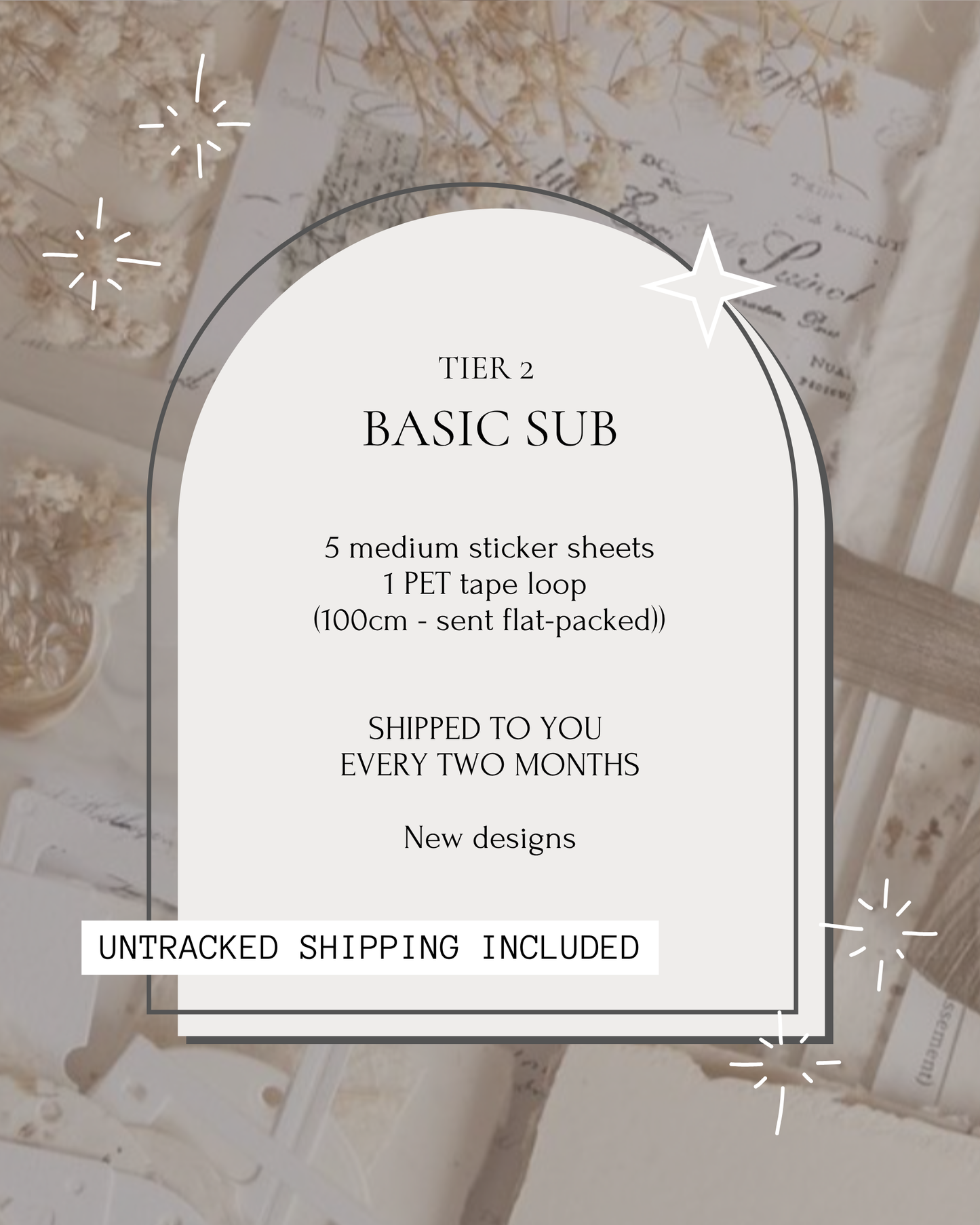Tier 2: Basic subscription (Free shipping)