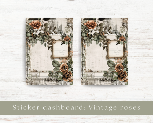 Sticker dashboard: Vintage roses