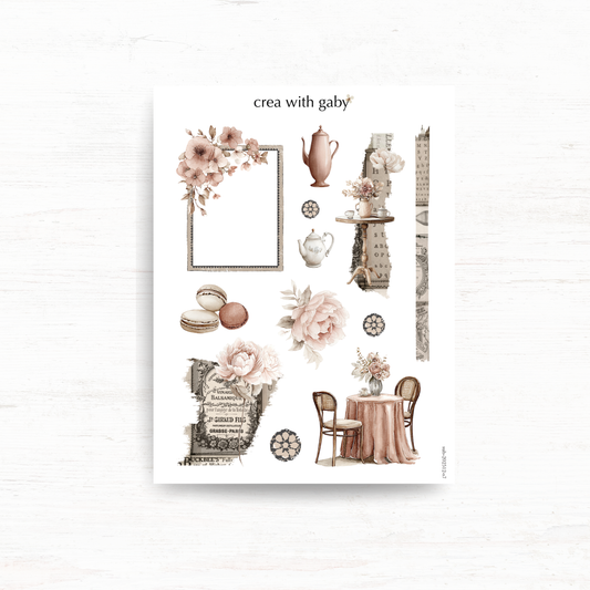 Deco stickers: Afternoon tea (December 2025 sub kit)