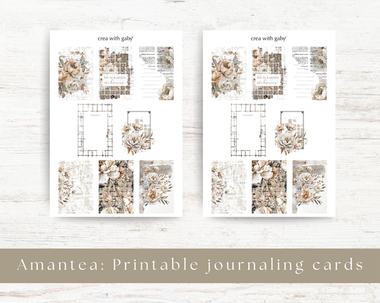 Printable journaling cards: Amantea collection