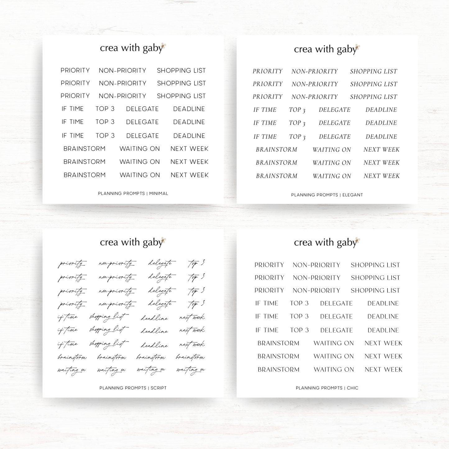 Planning prompts: Functional stickers