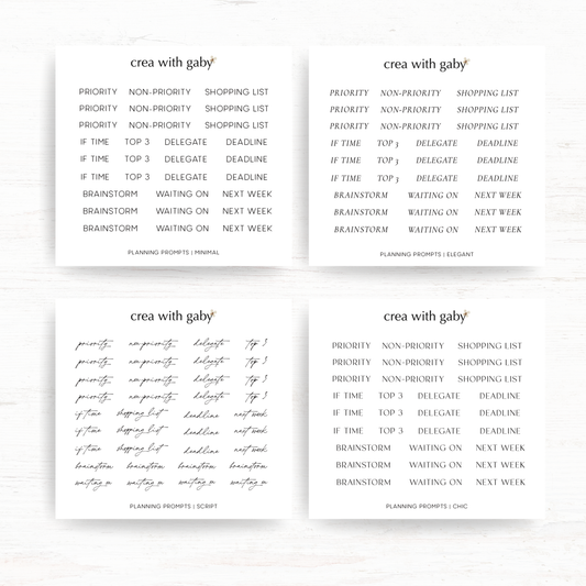 Planning prompts: Functional stickers