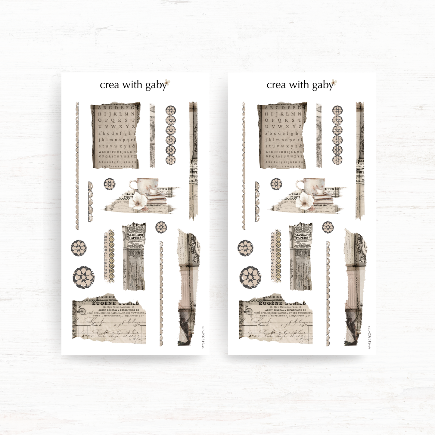 Deco stickers: Afternoon tea (December 2025 sub kit)