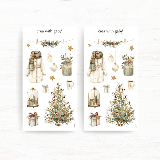 Vintage Christmas sticker sheet: Christmas wishes