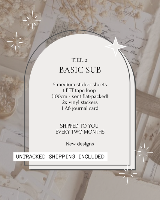 Tier 2: Basic subscription (Free untracked shipping)