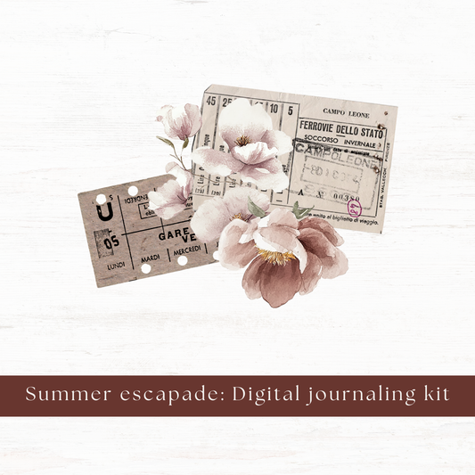Digital journaling kit: Summer Escapade (August 2026 sub kit)