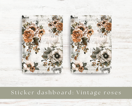 Sticker dashboard: Vintage roses II