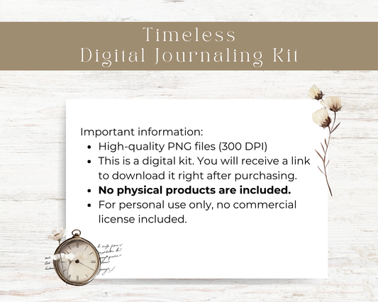 Digital journaling kit: Timeless collection
