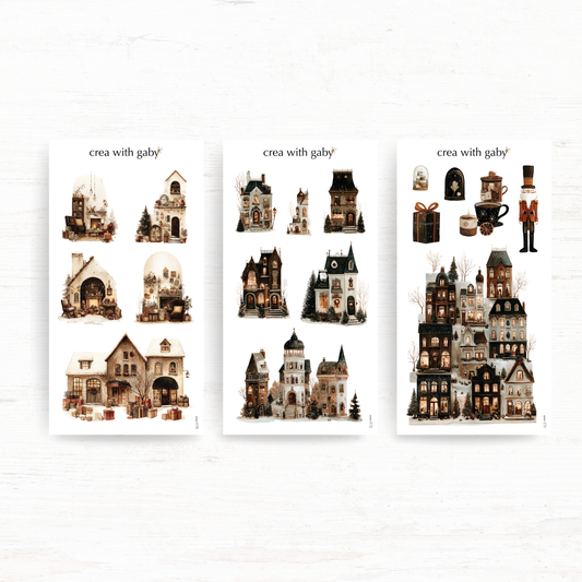 Christmas village mini sticker bundle: Christmas wishes (3 stickers)