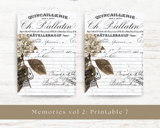 A4 vintage printable: Memories vol 2