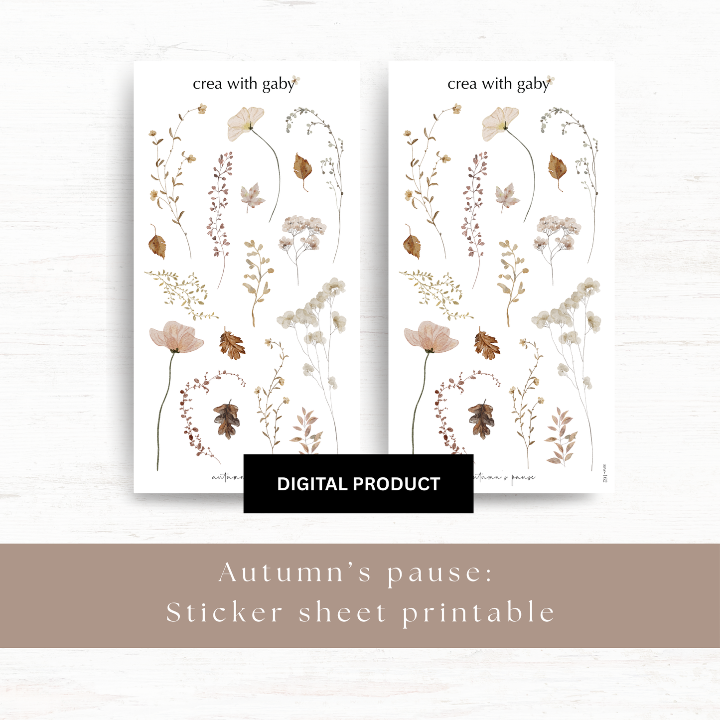 Printable PNG sticker sheets: Autumn's pause
