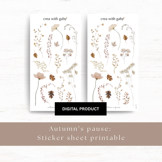 Printable PNG sticker sheets: Autumn's pause