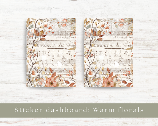 Sticker dashboard: Warm florals