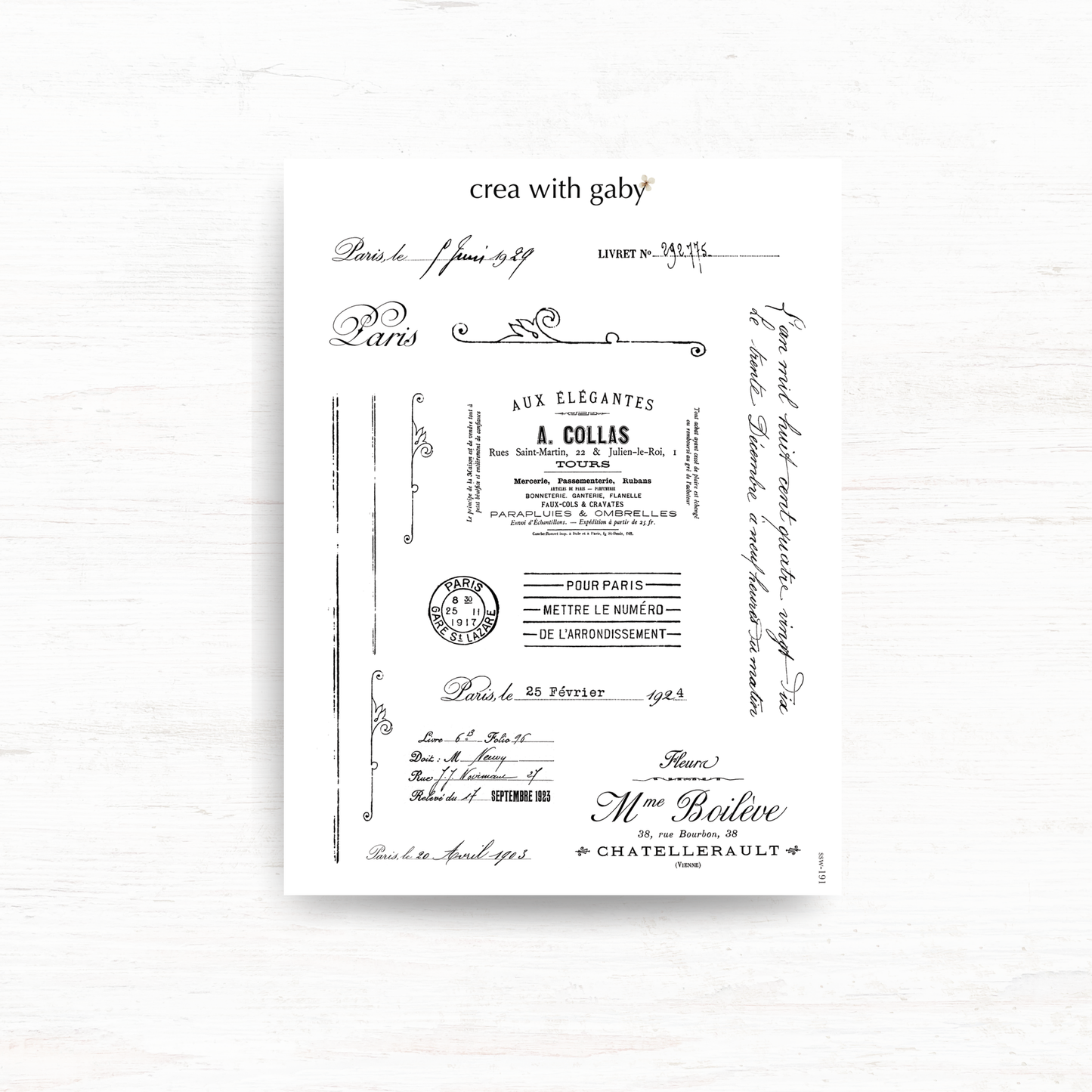 Vintage script stickers: Memories collection