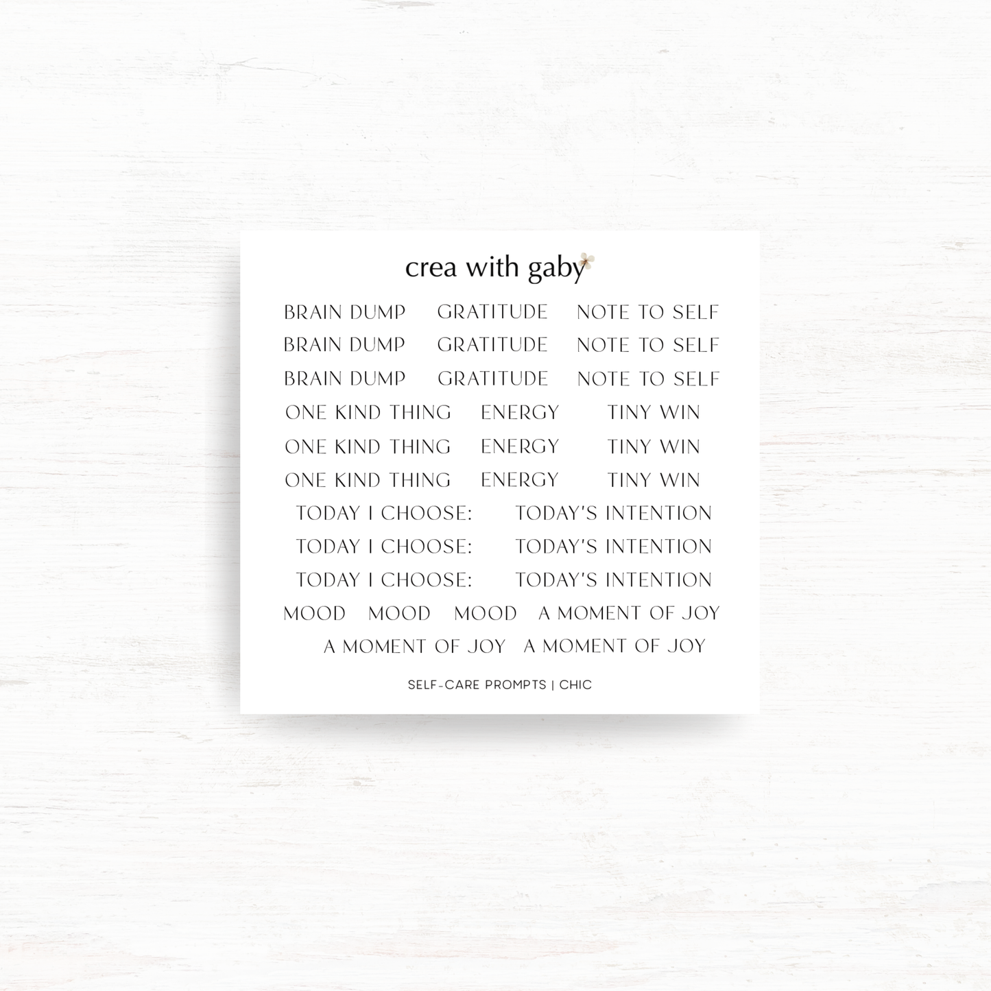 Self-care prompts: Functional stickers