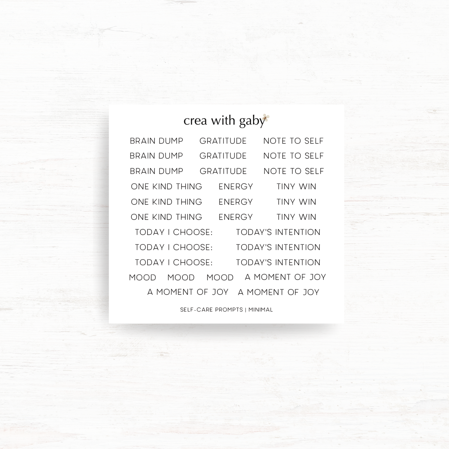 Self-care prompts: Functional stickers