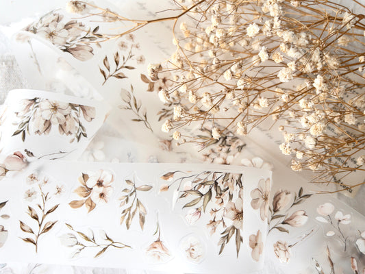Pre-cut PET tape: Blossoming (Love letters collection)