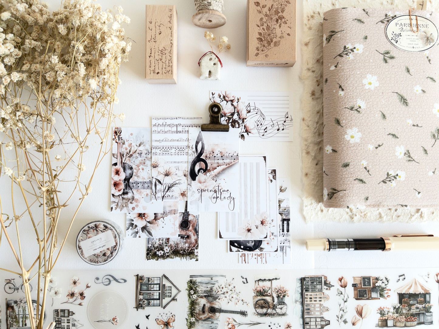 Journaling cards: Springtime melody (set of 9)