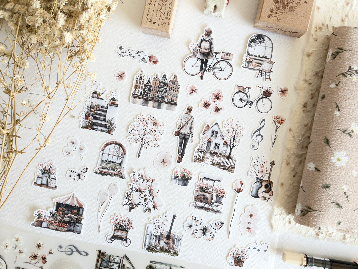 Deco sticker flakes: Springtime melody