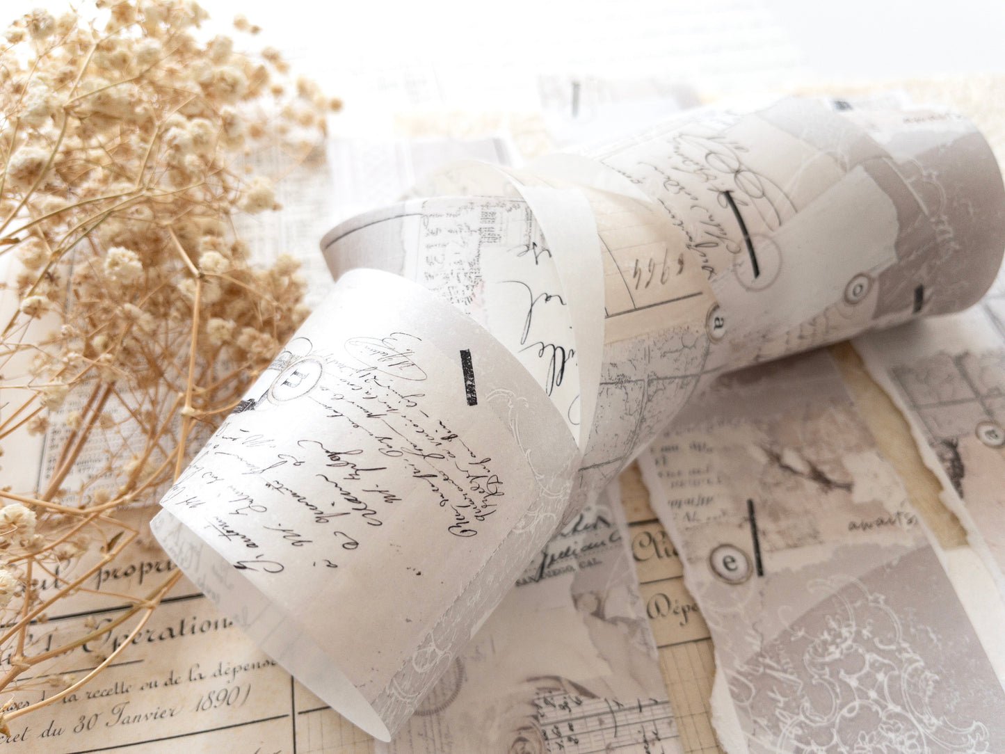 Washi tape with backing paper: French romance II