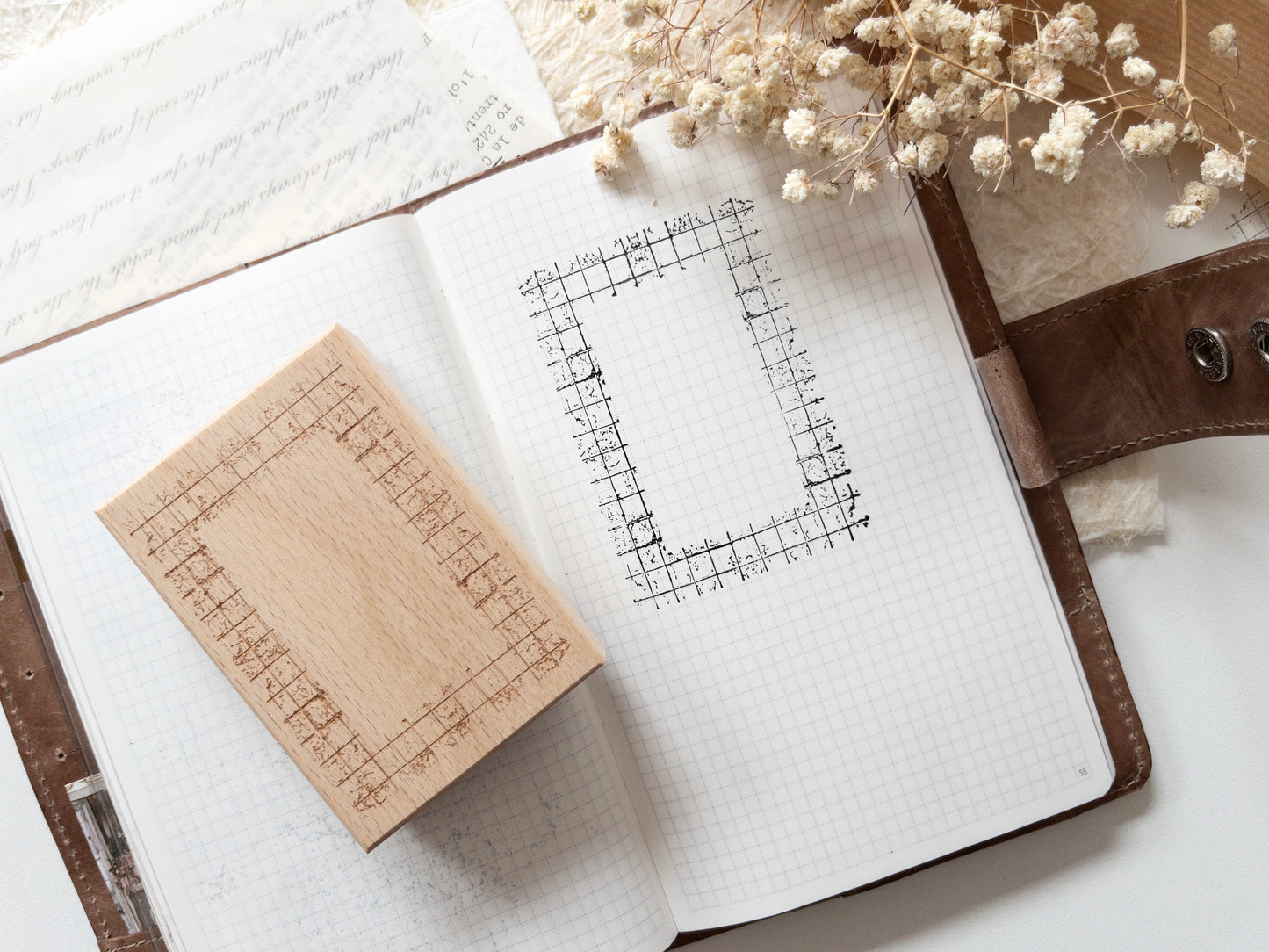 Rubber stamp: Grid frame (French romance collection)