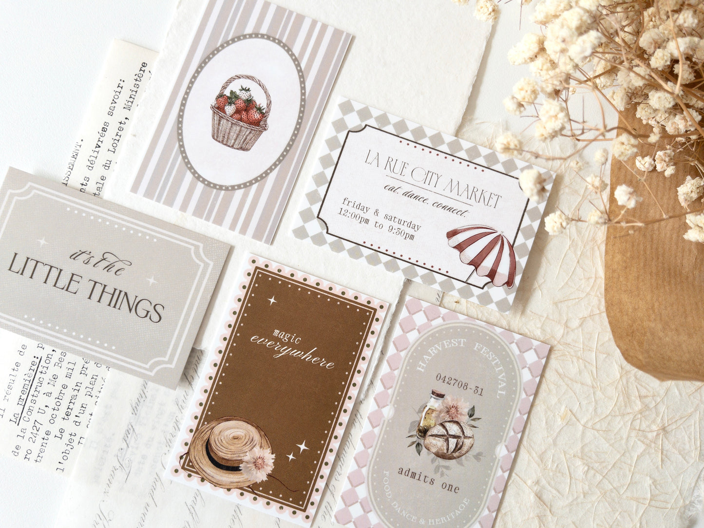 Journaling cards: Little delights (set of 5)