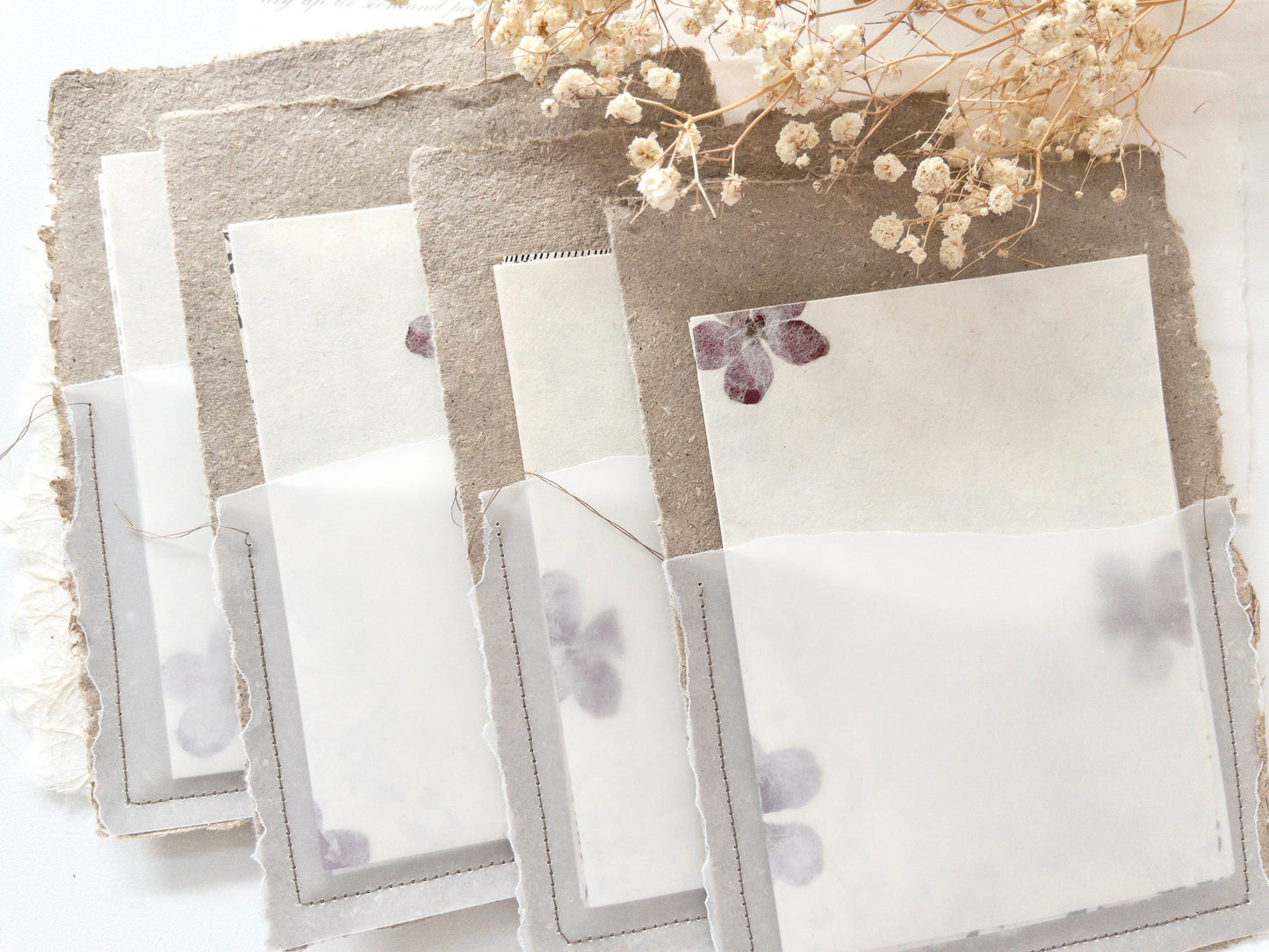 Thai handmade paper bundle: 10 paper pieces (A6)