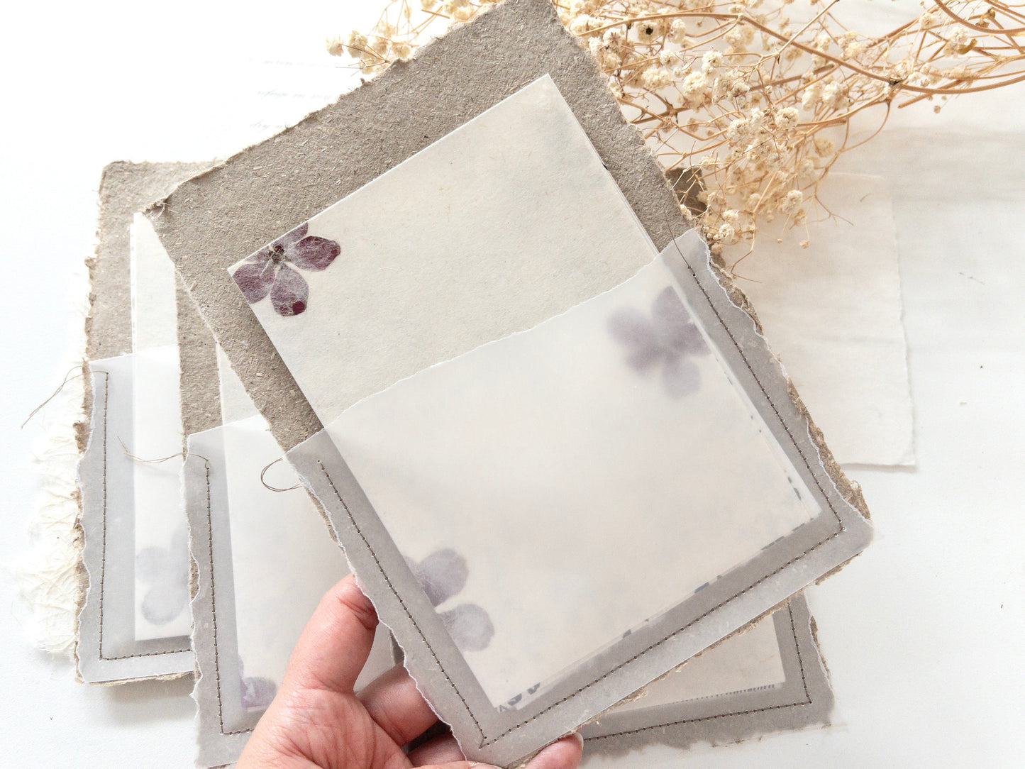 Thai handmade paper bundle: 10 paper pieces (A6)