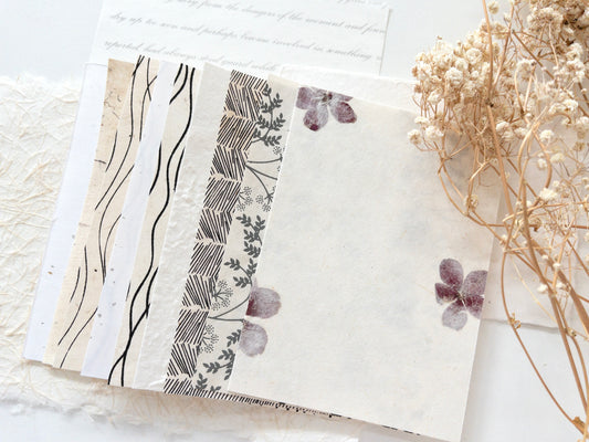 Thai handmade paper bundle: 10 paper pieces (A6)