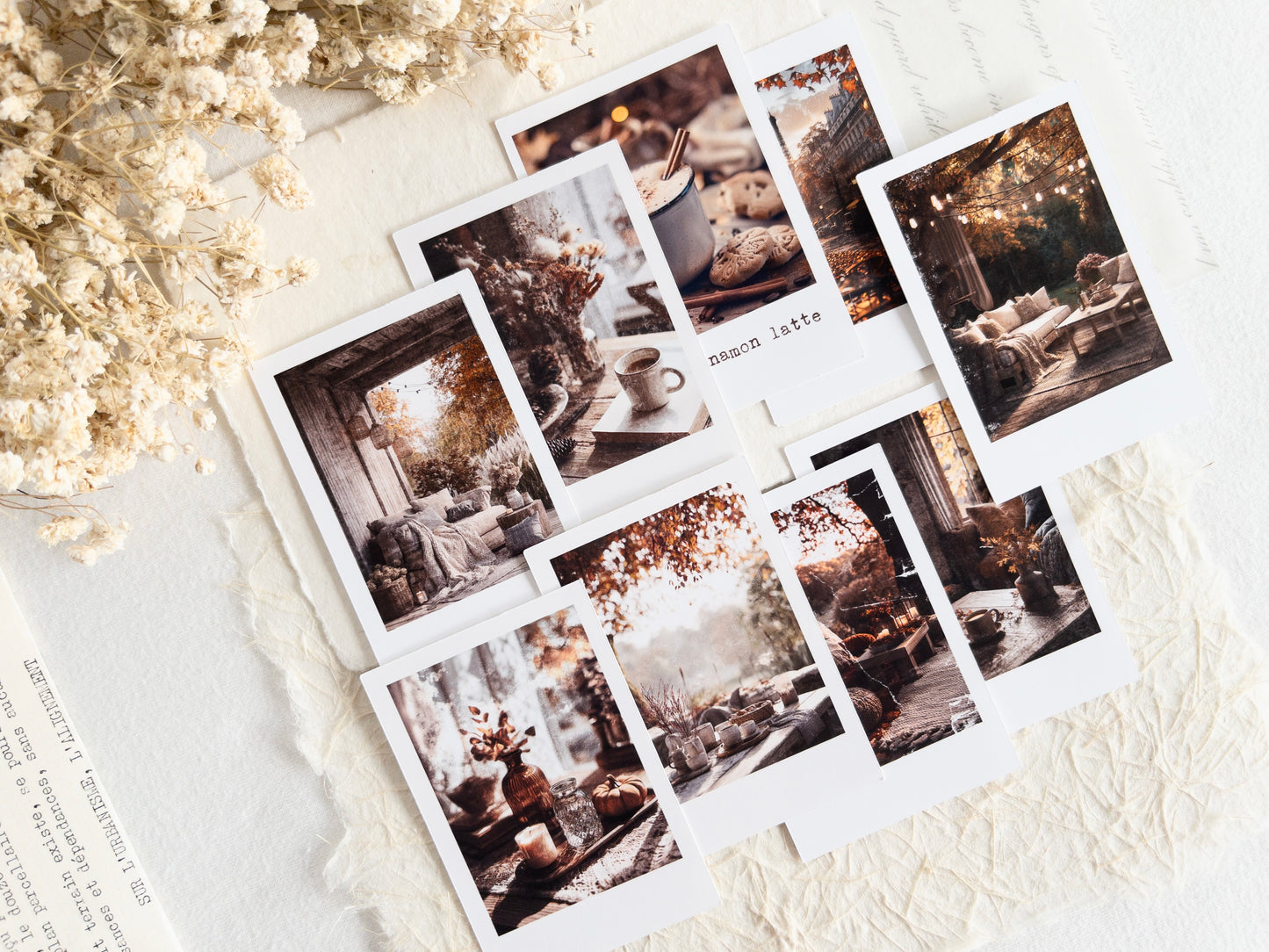 Faux polaroid pictures: Autumn's pause (Set of 9)