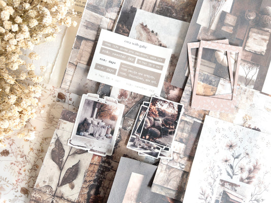 Journaling paper & sticker set: Autumn's pause (26 pieces)
