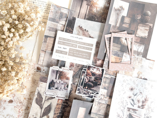 Journaling paper & sticker set: Autumn's pause (26 pieces)