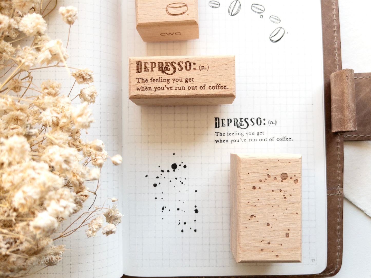 Coffee stamp set: Rustic roast (Set of 3)