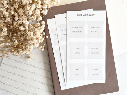 Minimal planning tabs: Functional stickers (Large)