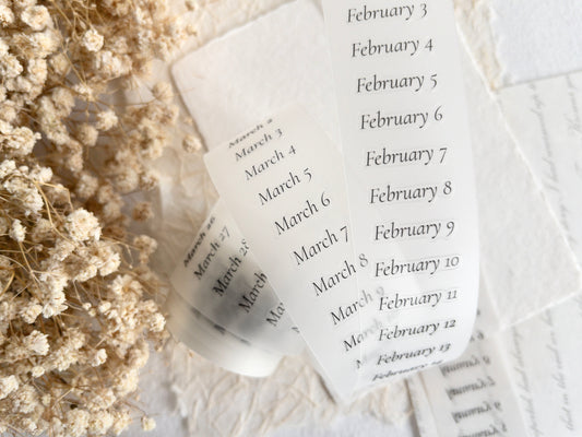 Pre-cut date PET tape: Functional vol 2