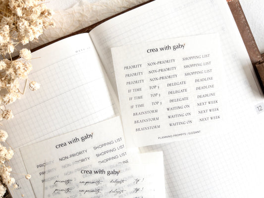 Planning prompts: Functional stickers