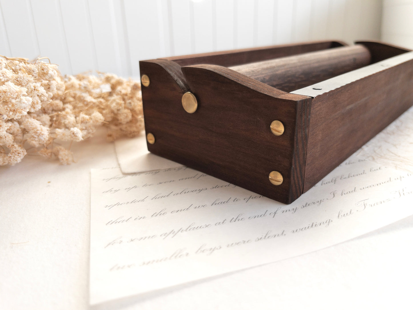 Handcrafted wooden washi tape dispenser