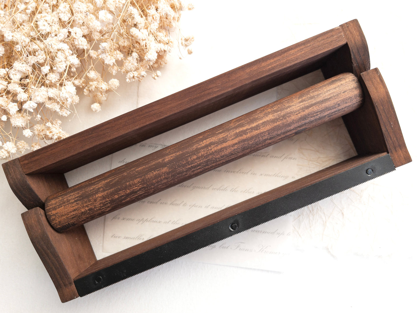 Handcrafted wooden washi tape dispenser