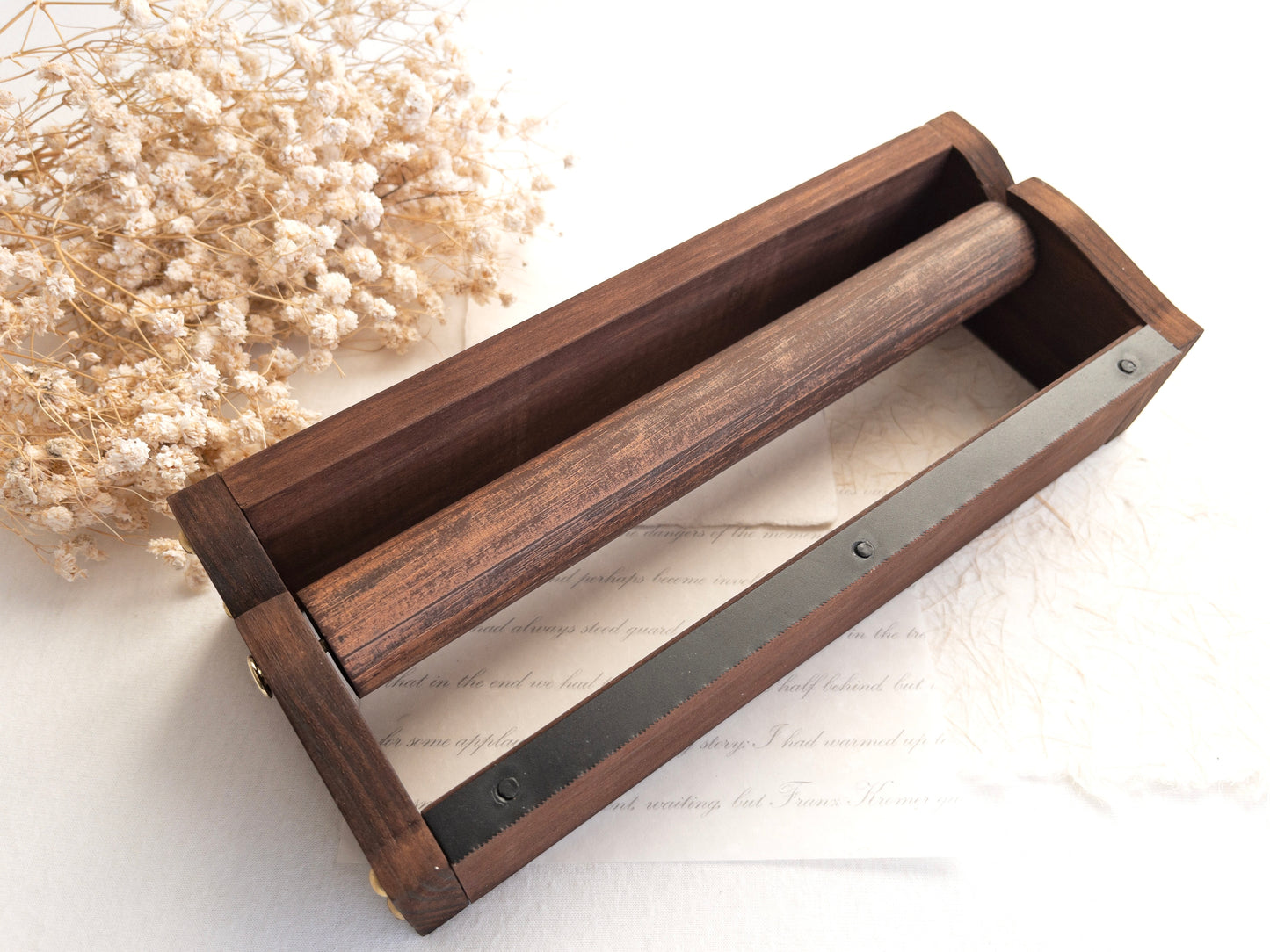 Handcrafted wooden washi tape dispenser