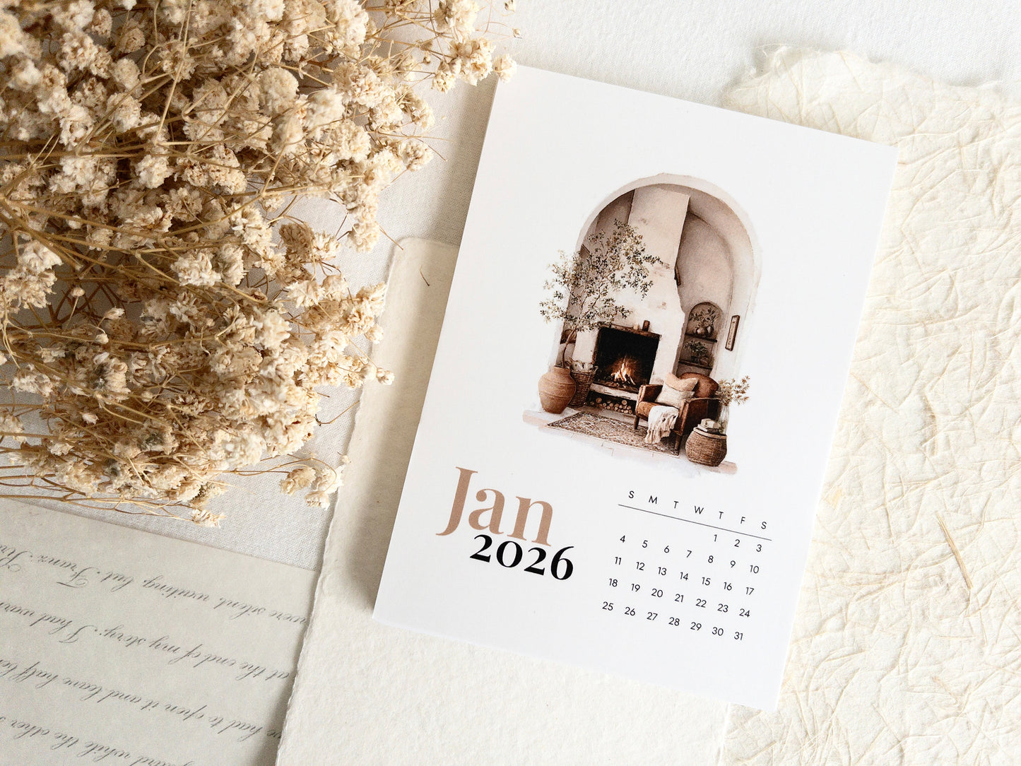 2026 calendar: Watercolour scenes