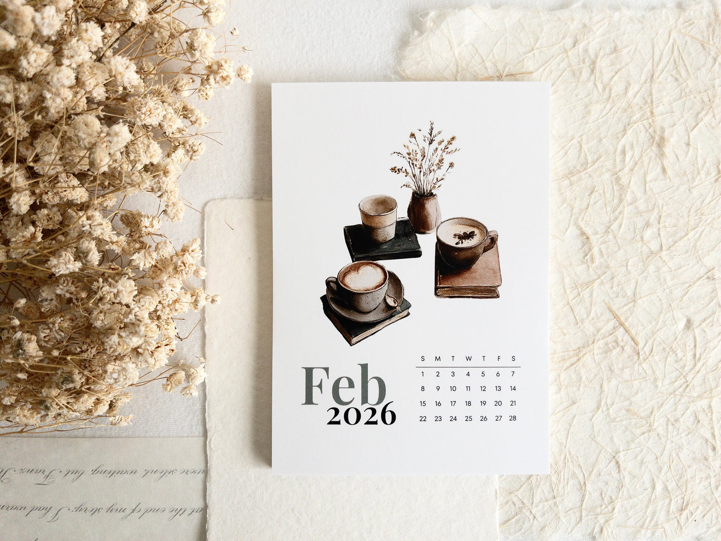 2026 calendar: Watercolour scenes